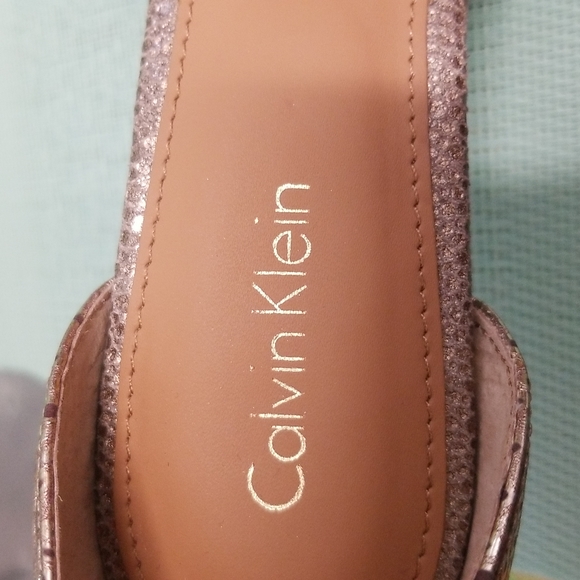 Calvin Klein Gold Peep toe with ankle strap Shoes - Picture 12 of 12